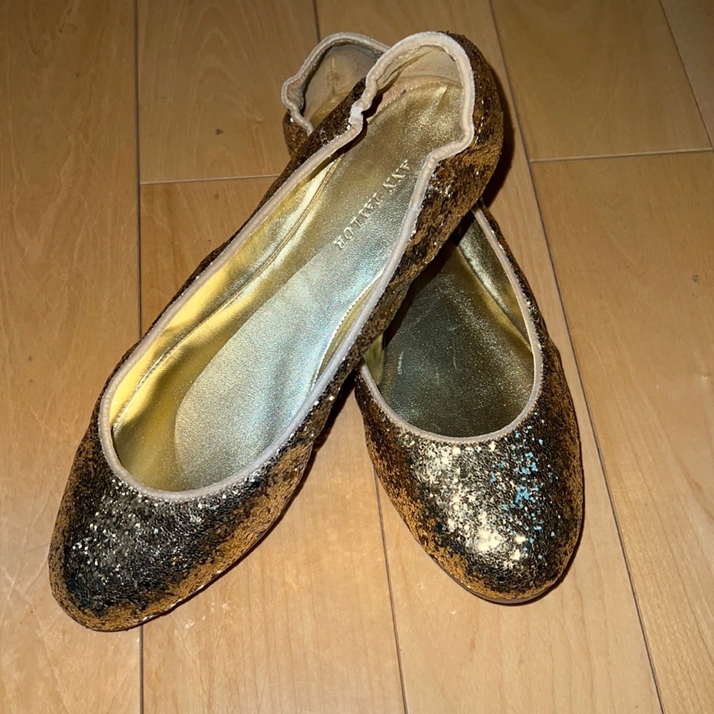 Ann Taylor holiday glitter flats